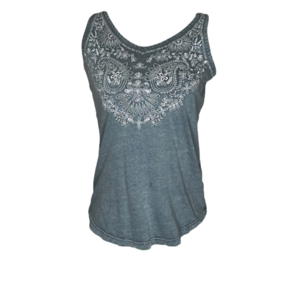 Harlow blue embroidered tank xs